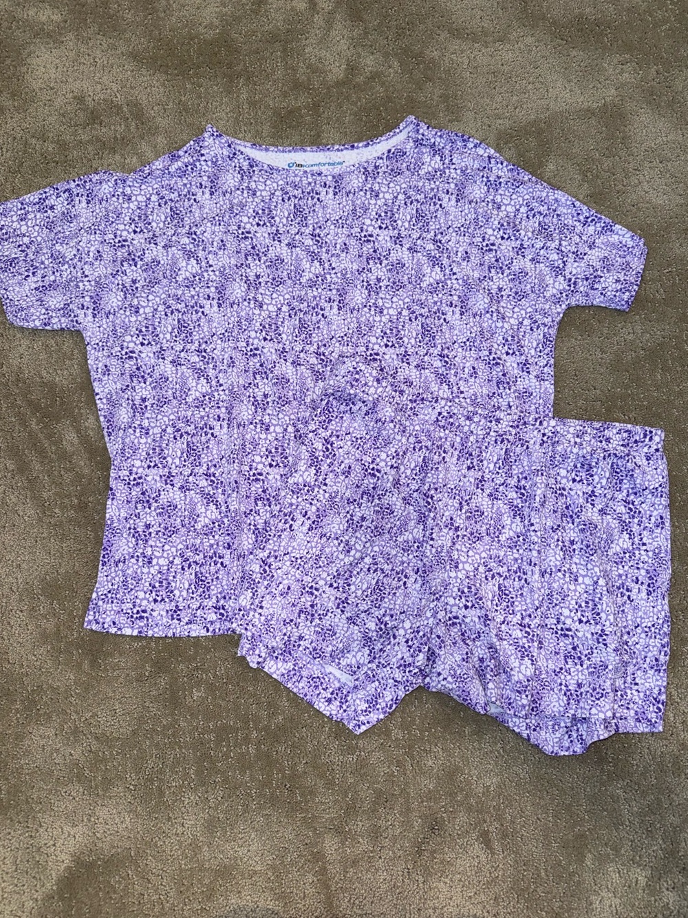 IBKUL UPF 50+ Quick Dry Cooling Lavender Floral Matching Pajama Set - Picture 2 of 6